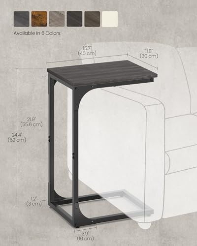 VASAGLE C-Shaped End Table, Small Sofa Side Table with Metal Frame - Image 3