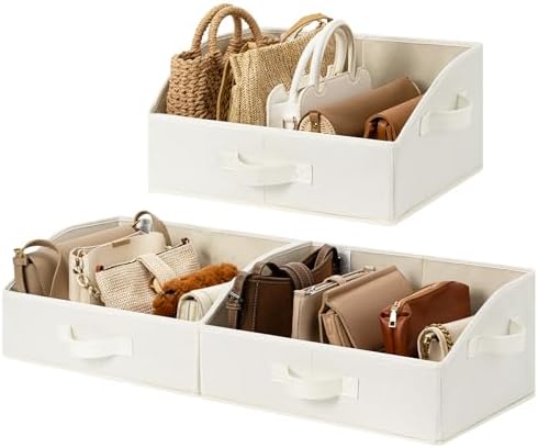 GRANNY SAYS Trapezoid Closet Storage Bins, Medium, Pearl White, 3-Pack by GRANNYSAYS