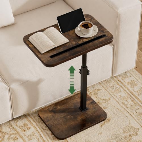 360° Swivel Sofa Side Table for Couch, Set of 2 by Unknown