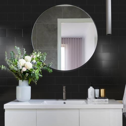 Vamos Tile 100-Piece Peel and Stick Backsplash Seamless Tile,3''x6'' Brushed Black Metal Subway Tile,Stick on Backsplash for Kitchen/Bathroom/Laundry Room - Image 4