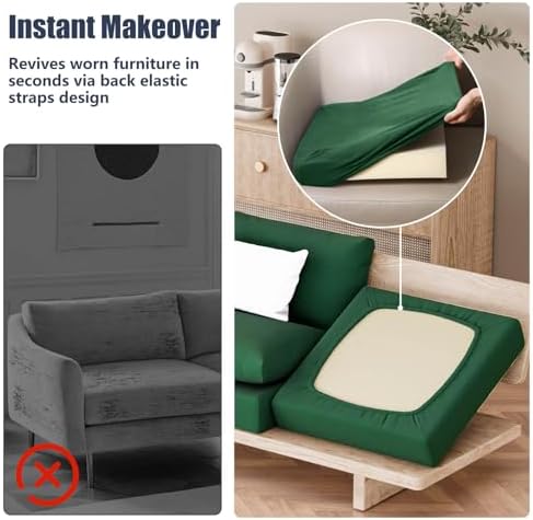 8Pcs Outdoor Cushion Covers, Stretch Patio Furniture Couch Chair Slipcovers - Image 5