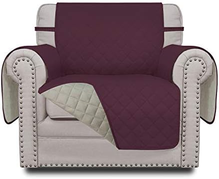 Easy-Going Reversible Couch Cover, Small Chair, Wine/Beige by Easy-Going