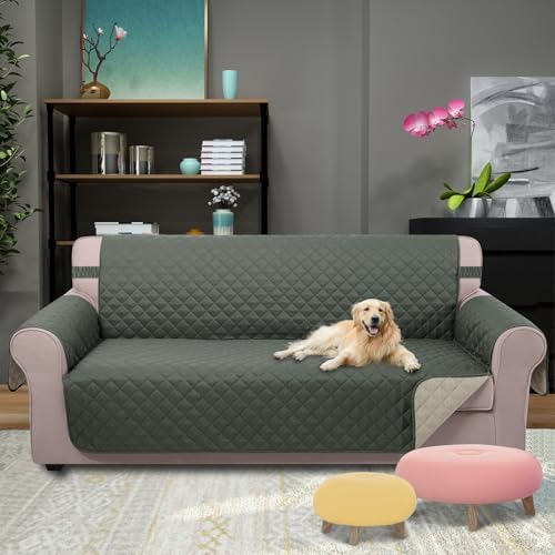 U-NICE HOME Large Sofa Cover Reversible Couch Cover for Dogs, Grey/Beige - Image 2