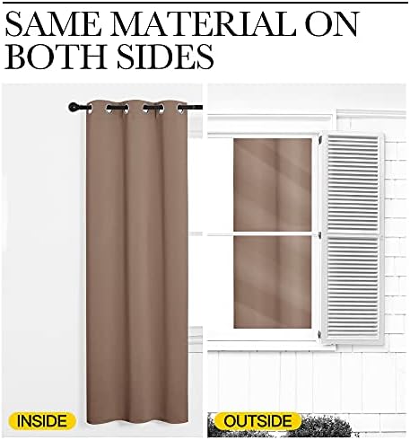 NICETOWN Sound Reducing Room Divider Curtain Screen Partition, Function Thermal Blackout Patio Door Curtain Panel, Sliding Door Insulated Curtain, Cappuccino, 2.8ft Wide x 6.7ft Long - Image 6