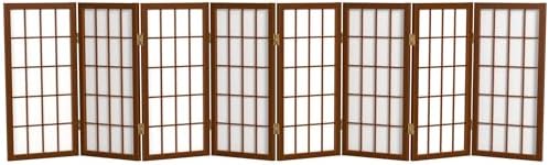 Red Lantern 26.5 in. Short Desktop Window Pane Shoji Screen - Walnut - 8 Panels by RedLantern