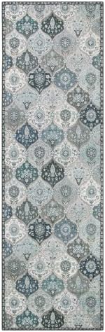 Lahome Moroccan Washable Runner Rug, 2x6 Blue Kitchen Runners for Hallways - Image 2