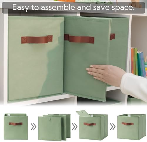 GRANNY SAYS 13 Inch Storage Cube Organizers, Sage Green, 6-Pack - Image 6