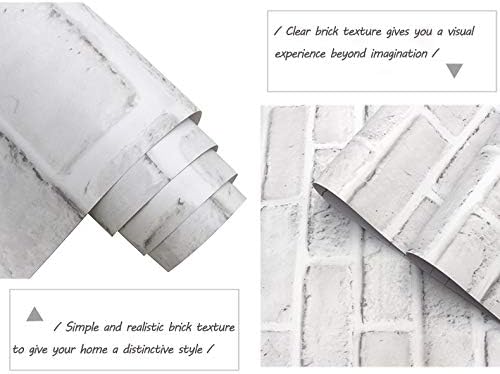 Cohoo Home White Brick Wallpaper Peel and Stick Contact Paper Faux 197”×18” | White Gray Brick Contact Paper for Walls Self Adhesive Removable Wall Covering for Kitchen, Bedroom, Fireplace & Backsplash - Image 4