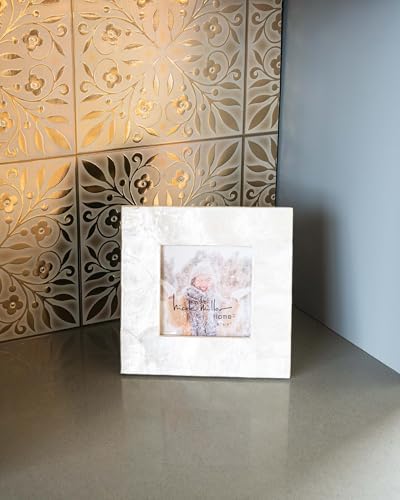 Main Street Peel and Stick Wallpaper Tiles, White & Gold Leaves, 24-Pack - Image 3
