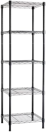 Amazon Basics 5-Shelf Tower Adjustable Storage Shelving Unit for Garage, Rust-Resistant Steel, 150 lbs Per Shelf, 16"W x 16"D x 54"H, Black by AmazonBasics