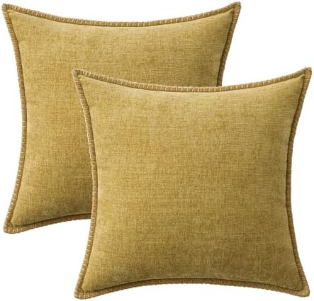 MIULEE Decorative Couch Throw Pillow Covers 20x20 Inch Mustard Yellow - Image 6