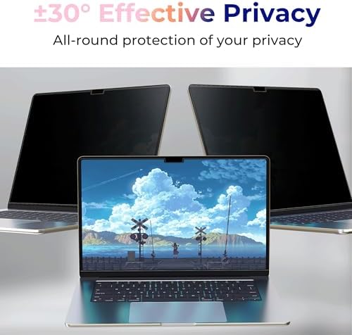 Panclincy Magnetic Privacy Screen Protector Compatible with Macbook Air 13.6/13 Inch (2022-2026, M2, M3, M4, M5), Removable Matte Anti Blue Light & Glare Protector Private Security Filter for 13.6inch Mac Laptop Shield - Image 4