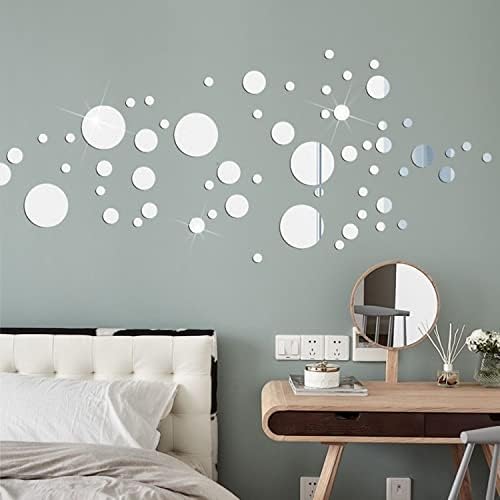 7.87" Round Acrylic Mirror Tiles, 2Pcs Flexible Plastic Wall Mirror - Image 4