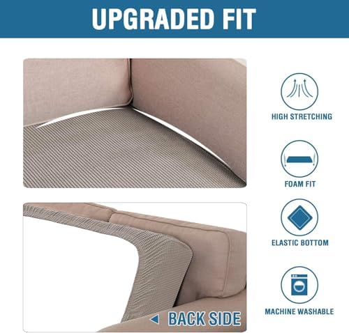 H.VERSAILTEX Super Stretch Stylish Cushions Covers/Furniture Cover Spandex Jacquard Small Checked Pattern Super Soft Slipcover Washable Individual - Image 6