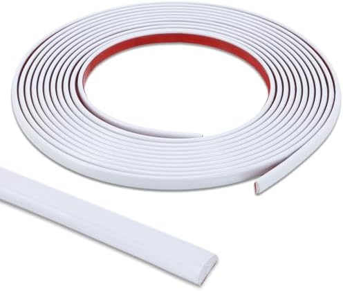 Lunghaa Peel and Stick Matte White Finish Molding Trim, 196.8" x 0.79" Flexible Decoration Strip for Wall, Tile Edge, Mirror, Cabinet, Furniture and DIY Home Decor by LunghaaHomeDecor