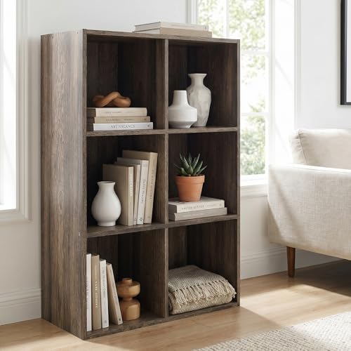 Signature Design by Ashley 6 Cube Storage Organizer, Brown Bookshelf - Image 2