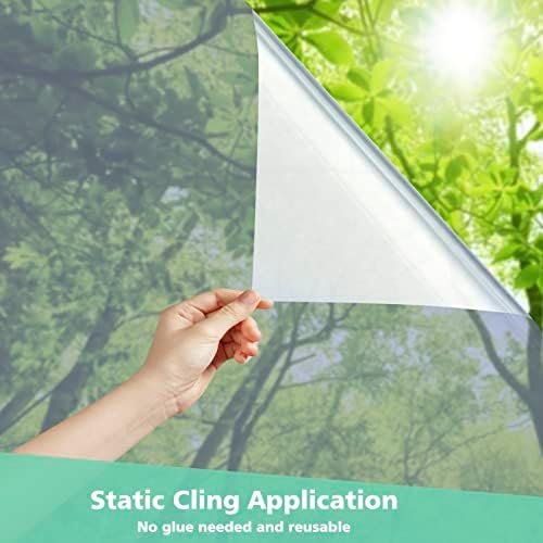Volcanics One Way Window Privacy Film Sun Blocking Window Tinting Film for Home Heat Control Mirror Tint Film Static Cling Reflective Solar Window Film 17.5 x 78.7 Inches, Silver - Image 5