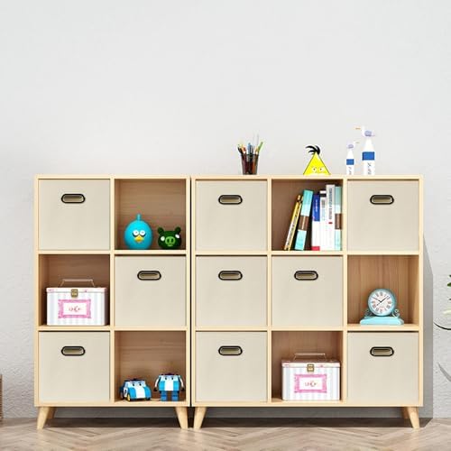 Fabric storage bins Cubes, Fabric Cube Organizer with Handle, Foldable Cube Bins for Cloth or Accessary Storage, 11x11x11, Set of 8, (Creamy White) - Image 4