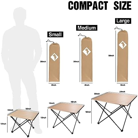 VILLEY Portable Camping Side Table, Ultralight Aluminum Folding Beach Table - Image 3
