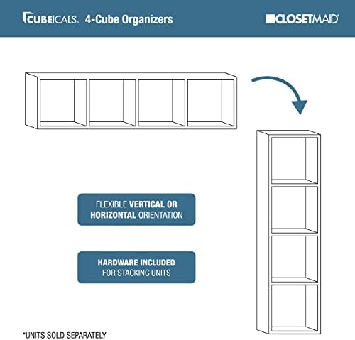 ClosetMaid Cubeicals 4 Cube Storage Shelf Organizer Bookshelf, Stackable, Vertical or Horizontal, Easy Assembly, Wood, Dark Cherry Finish - Image 5