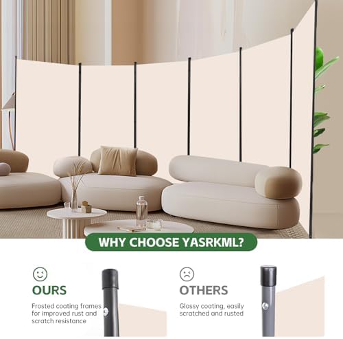 6 Panel Folding Room Divider, Sturdy Frame Freestanding Wall Divider - Image 2