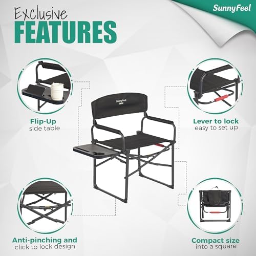SUNNYFEEL Oversized Directors Camping Chair for Adults with Side Table - Image 6