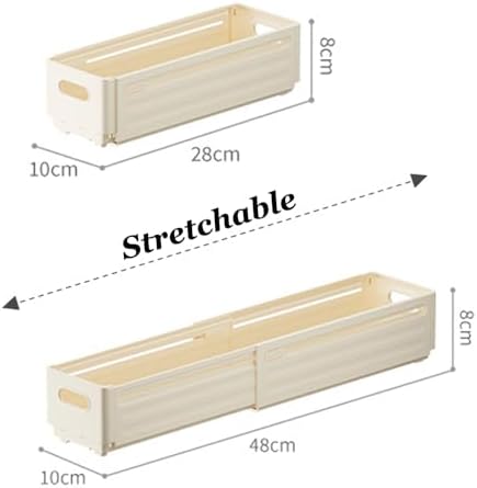 Foldable Storage Bins, 2 Pack Plastic Expandable Boxes for Organizing, Adjustable from 11-18.8" Drawer Organizers Separators Dividers for Bedroom Kitchen Utensils Tools Closet, Small - Image 6