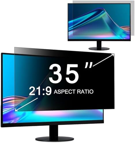 ZOEGAA 34 Inch Computer privacy Screen for 16:9 Widescreen Monitor,34 inch Removable Anti Blue Light Eye Protection Shield,Black Blackout Anti Spy Desktop Security Private Filter by ZOEGAA