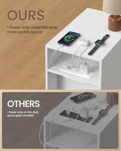 VASAGLE End Table with Charging Station, Narrow Side Table, Nightstand - Image 6