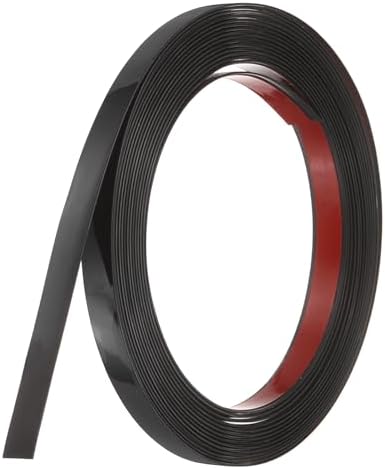 uxcell Black Peel and Stick Molding Trim, 0.6 Inch x 19.7 ft Self-Adhesive Mirror Tape, Flexible PVC Border Strip for Wall Decoration Tile Edge Ceiling Floor Frame Furniture Decoration by uxcell