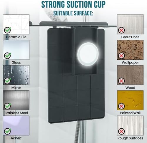 TAILI Shower Mirror Fogless for Shaving,Fogless Mirror for Shower with Tray - Image 7