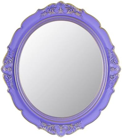 YCHMIR 14.8 x 13.1 inch Oval Wall Mirror Vintage Style (Purple) by YCHMIR