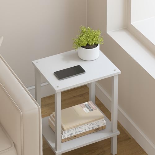 TUTOTAK End Table, Side Table, Nightstand, 2-Tier Storage Shelf - Image 6