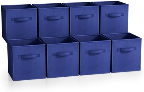 Sorbus Fabric Storage Cubes, 8 Pack, with Handles (Royal Blue) by Sorbus