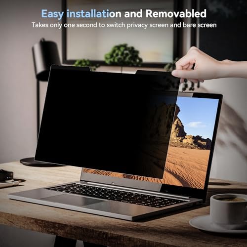 Mamol Magnetic Laptop Privacy Screen 16 inch,16:10 Aspect Removable Anti Glare Protector Blue Light Privacy Screen Filter,Filter Shield Compatible with HP/Dell/Acer/Asus/Samsung/Lenovo/Thinkpad Envy - Image 4