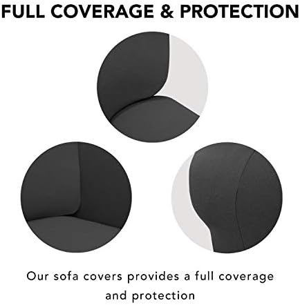 PureFit Stretch Couch Covers for Sofa Large Sofa Slipcovers Dark Gray - Image 3