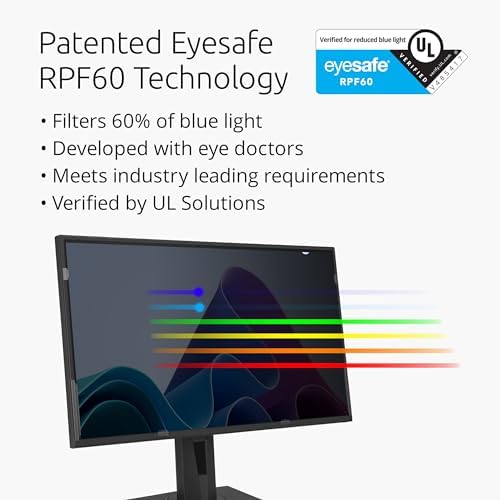 Kensington Eyesafe Privacy Screen for 23.8 inch 16:9 Widescreen Monitor, PCR Plastic, Blue Light Reduction, Computer Privacy Filter for Desktop, Compatible with LG Samsung Dell, EQ238A169A - Image 3