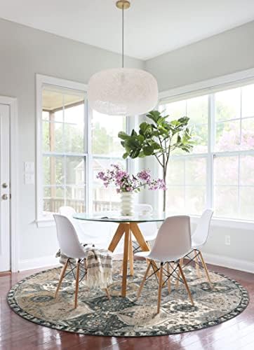 Lahome Moroccan Washable Round Area Rug, Soft Vintage Circle Round Rugs 6ft - Image 6
