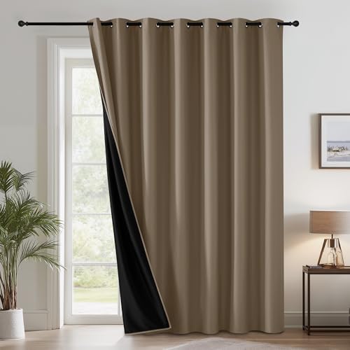 RYB HOME 100% Blackout Curtain, Bedroom Patio Sliding Glass Door Drape by RYBHOME