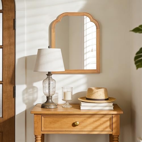 WallBeyond Wood Frame Wall Mirror Decor for Entryway, Living Room or Bedroom Home Decor - Light Woodgrain 16" x 20" Natural Color by WallBeyond