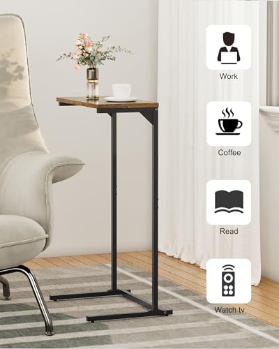 TUTOTAK C Shaped End Table Set of 2, 28.7 inch Tall Couch Small Side Table - Image 4