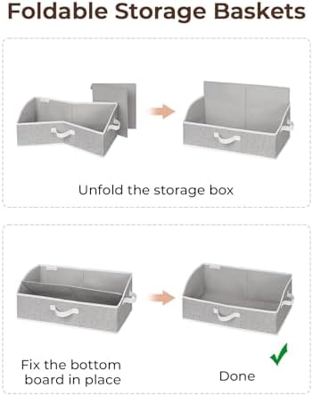 StorageWorks Closet Storage Bins Trapezoid, Gray, Large, 3-Pack - Image 6