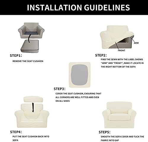 Easy-Going 2 Pieces Stretch Sofa Slipcover for Armchair Washable - Image 6