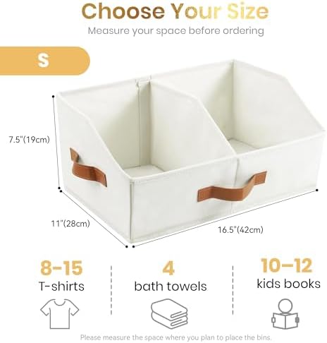 HOMELUX THEORY Closet Organizers Storage, Small Collapsible Bin 3pc, Ivory - Image 2