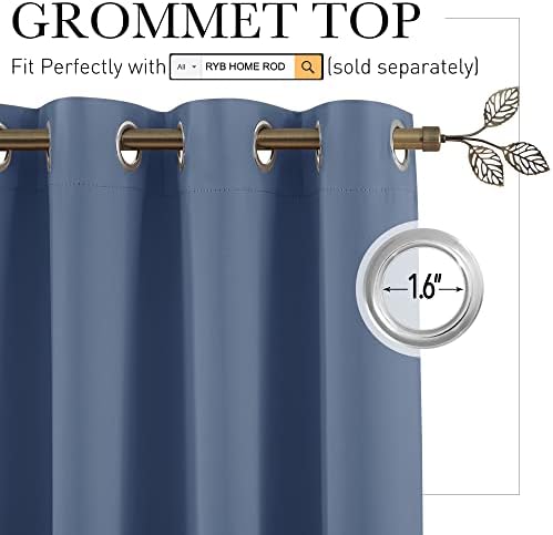 RYB HOME Extra Wide Room Divider Curtains Blackout for Restroom Apartment - Image 2