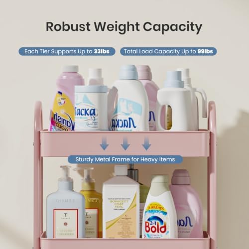 DUMOS 4 Tiers Rolling Utility Cart, Storage Organizer, Shelving Unit - Image 5