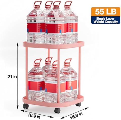 Side Table with Wheels, 2-Tier End Table Small Night Stand - Image 3