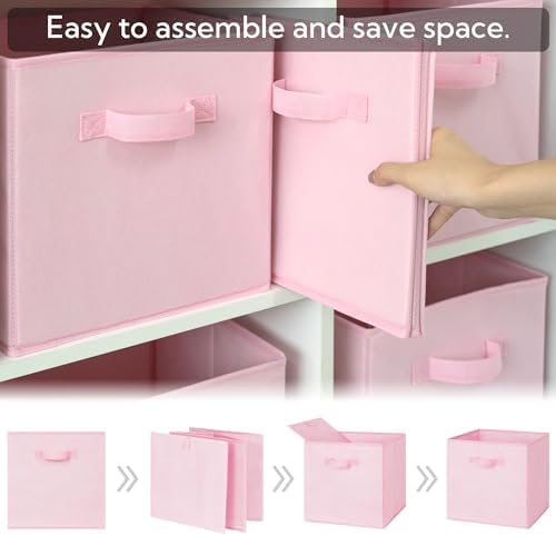 GRANNY SAYS Pink Cube Storage Bins, 13x13 Storage Cube Organizer, 8-Pack - Image 5