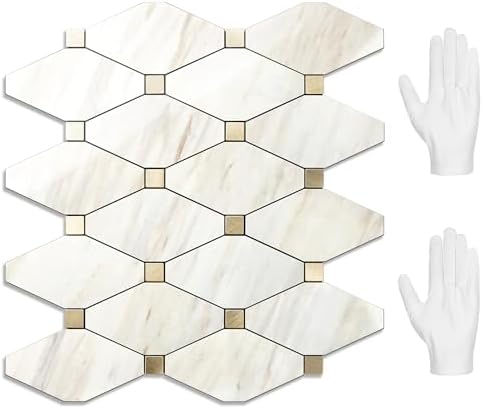 STICKGOO 10 Sheets Peel and Stick Backsplash, Polished Eurasia Beige by STICKGOO