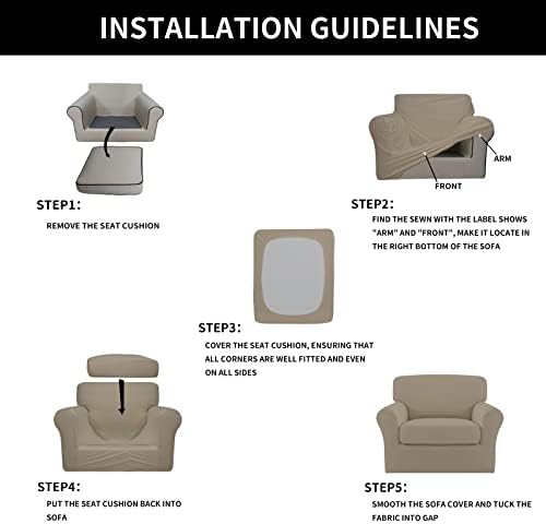 Easy-Going 2 Pieces Stretch Sofa Slipcover for Armchair Washable - Image 6